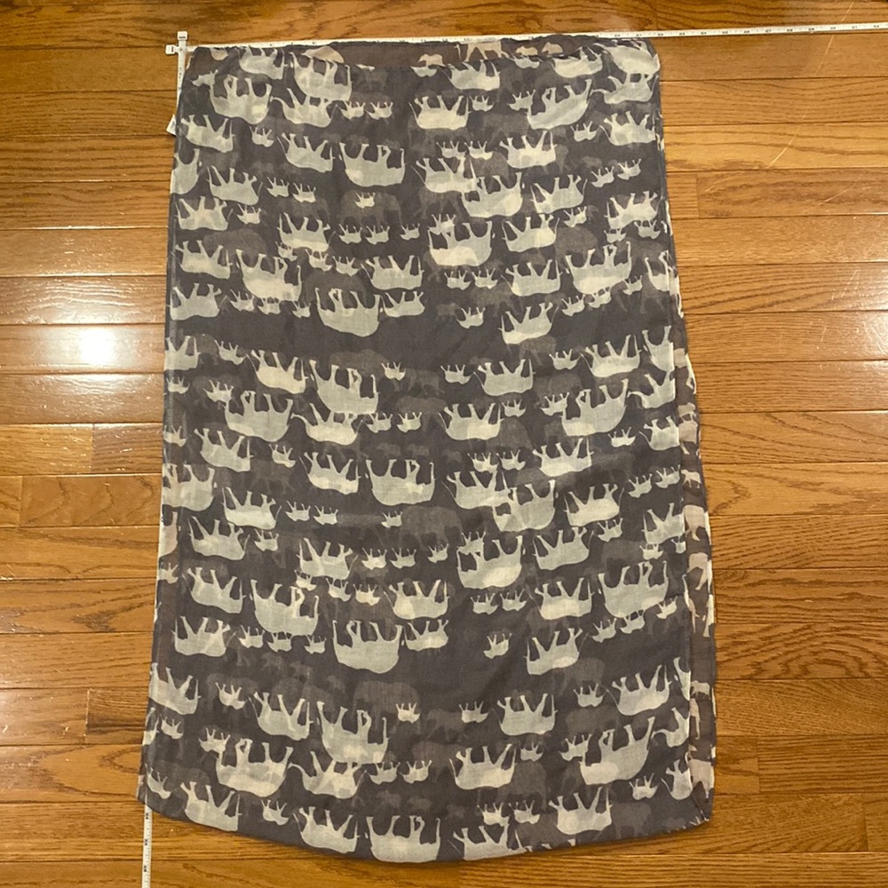 Long elephant print scarf